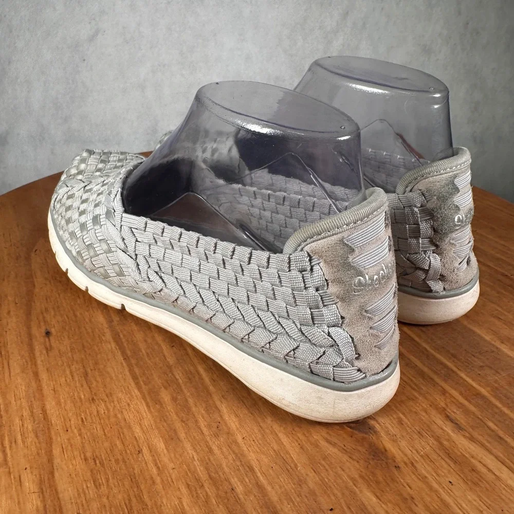 Skechers Woven Slip On Shoes Women 7 Grey Good Memory Foam 30950R Basketweave